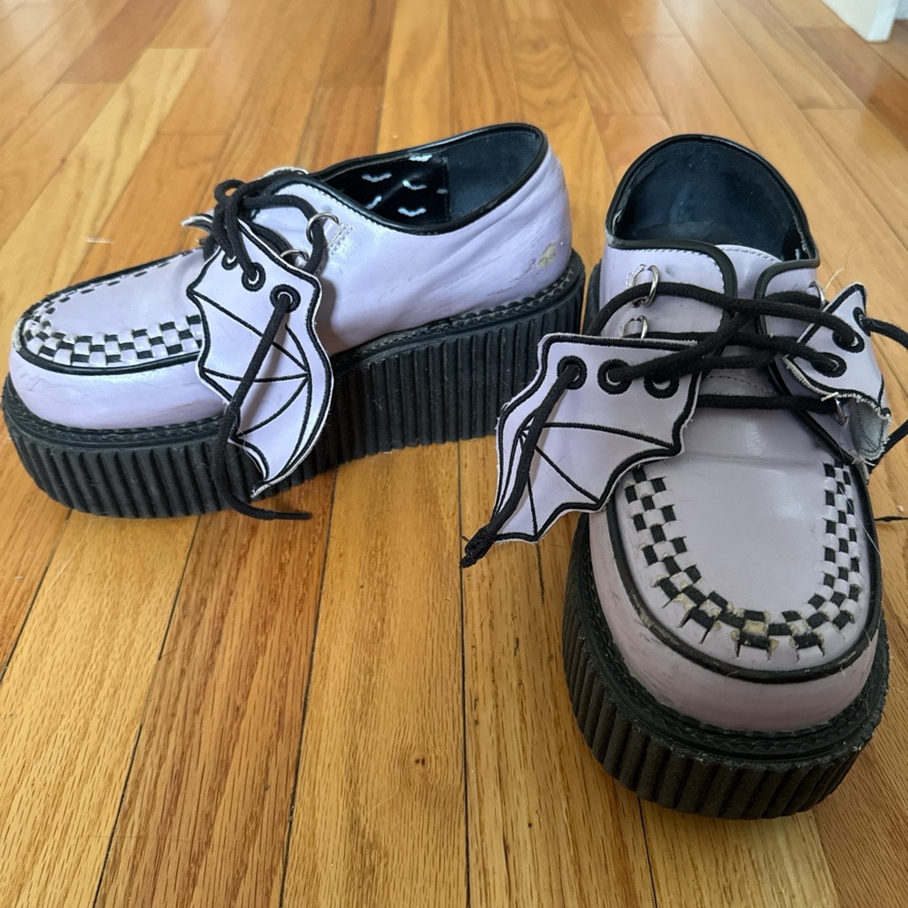 Women's Lavender Platform Shoes with Bat Wings
